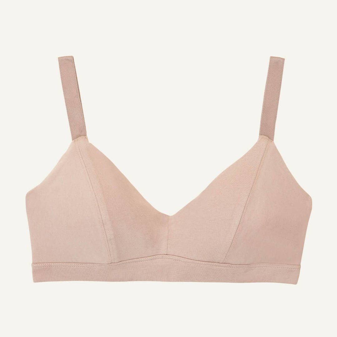 Women's Organic Cotton Triangle Soft Bra in Stone: Stone / S