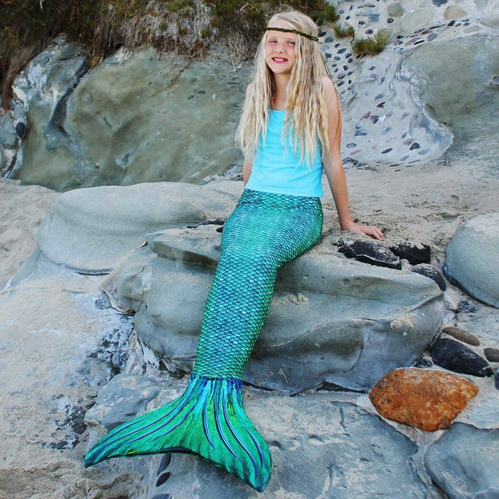 Siren Green Mermaid Tail Skin clothing for kids, girls, teens, and women: JS - Misses 4 - 6